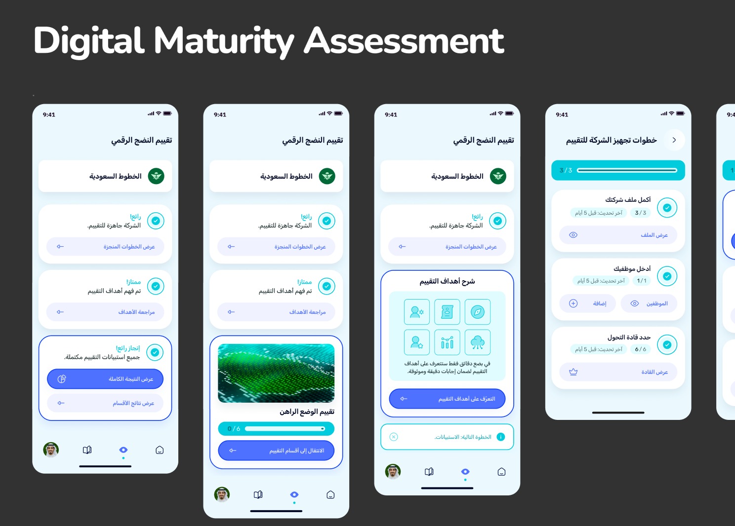 واجهة تطبيق النضج الرقمي